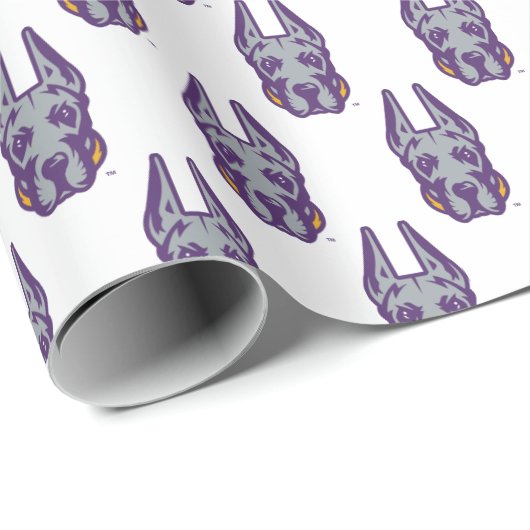 Universität Albany Great Dane Mascot Head Geschenkpapier (Rolleneckpunkt)
