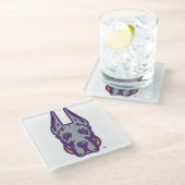 Universität Albany Great Dane Mascot Head Glasuntersetzer (Schrägansicht)