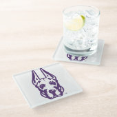 Universität Albany Great Dane Mascot Head Glasuntersetzer (Schrägansicht)