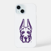Universität Albany Great Dane Mascot Head iPhone 15 Hülle (Rückseite)