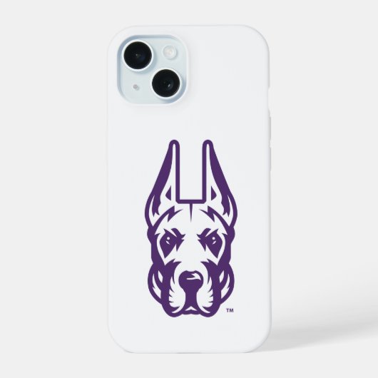 Universität Albany Great Dane Mascot Head iPhone 15 Hülle (Rückseite)
