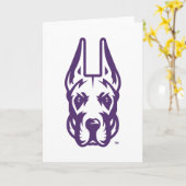Universität Albany Great Dane Mascot Head Karte (Gelbe Blume)