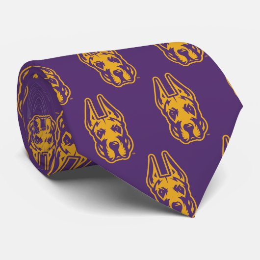 Universität Albany Great Dane Mascot Head Krawatte (Gerollt)