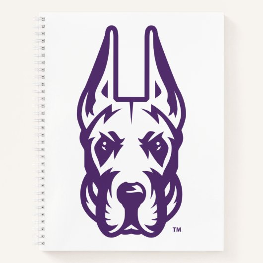 Universität Albany Great Dane Mascot Head Notizblock (Vorderseite)