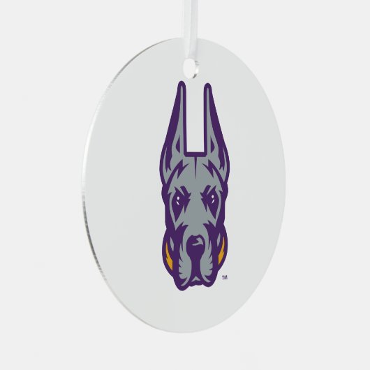 Universität Albany Great Dane Mascot Head Ornament Aus Metall (Vorderseite Rechts)