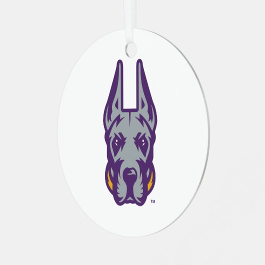 Universität Albany Great Dane Mascot Head Ornament Aus Metall (Vorderseite links)