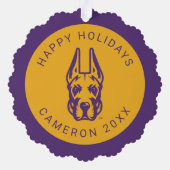 Universität Albany Great Dane Mascot Head Ornament Karte (Rückseite)