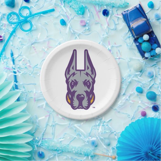 Universität Albany Great Dane Mascot Head Pappteller (Party)