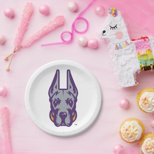 Universität Albany Great Dane Mascot Head Pappteller (Party)