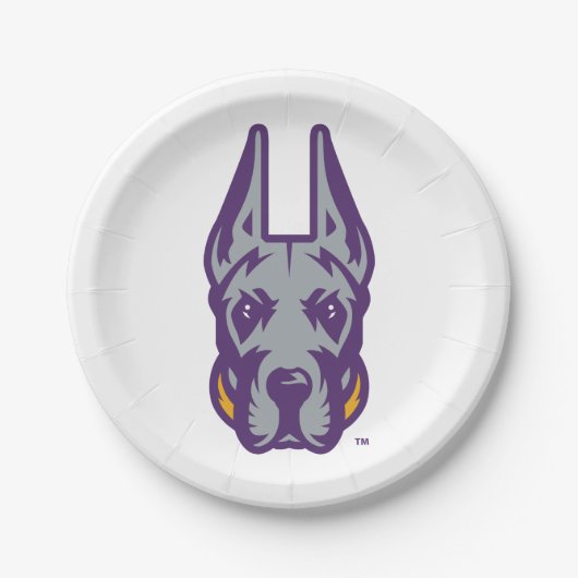 Universität Albany Great Dane Mascot Head Pappteller (Vorderseite)