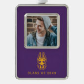 Universität Albany Great Dane Mascot Head Rahmen-Ornament Silber (Vorderseite)