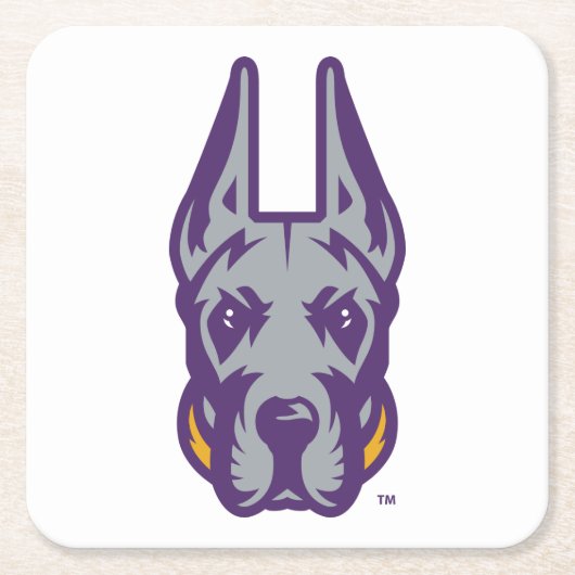 Universität Albany Great Dane Mascot Head Rechteckiger Pappuntersetzer (Vorderseite)