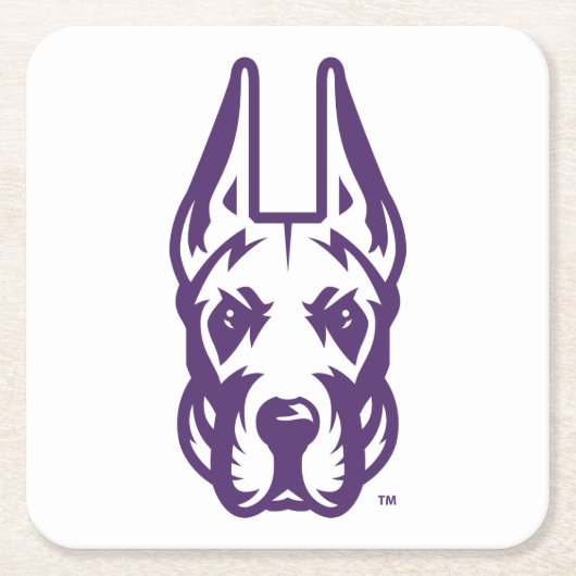 Universität Albany Great Dane Mascot Head Rechteckiger Pappuntersetzer (Vorderseite)