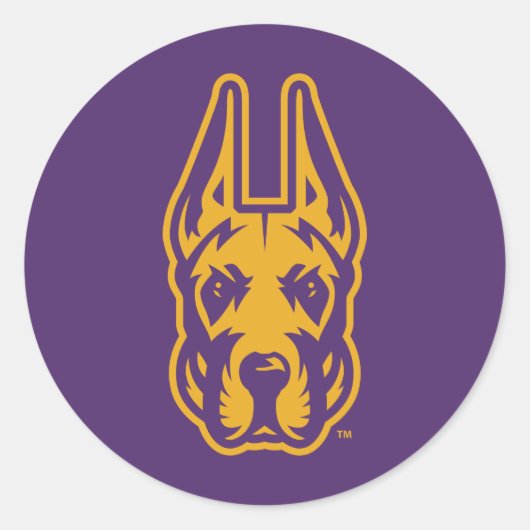 Universität Albany Great Dane Mascot Head Runder Aufkleber (Vorderseite)