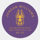 Universität Albany Great Dane Mascot Head Runder Aufkleber (Vorderseite)