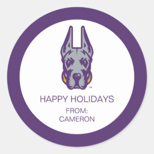 Universität Albany Great Dane Mascot Head Runder Aufkleber