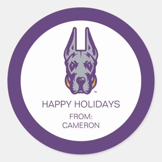 Universität Albany Great Dane Mascot Head Runder Aufkleber (Vorderseite)