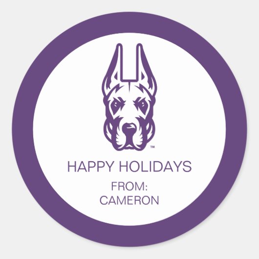 Universität Albany Great Dane Mascot Head Runder Aufkleber (Vorderseite)