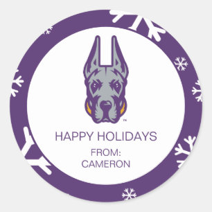 Universität Albany Great Dane Mascot Head Runder Aufkleber