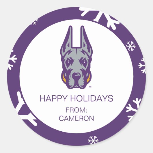 Universität Albany Great Dane Mascot Head Runder Aufkleber (Vorderseite)