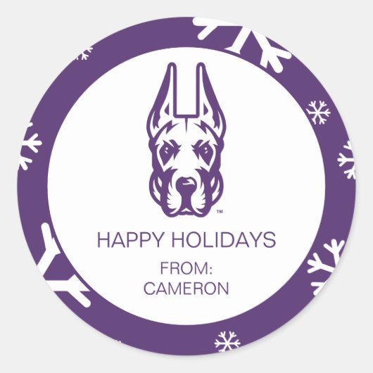 Universität Albany Great Dane Mascot Head Runder Aufkleber (Vorderseite)