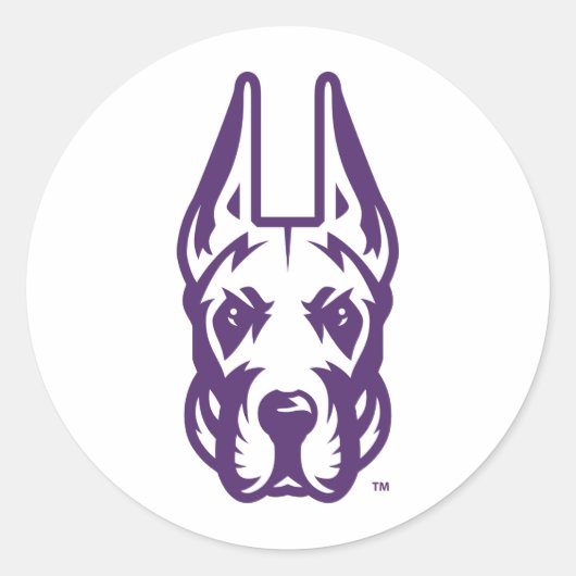 Universität Albany Great Dane Mascot Head Runder Aufkleber (Vorderseite)