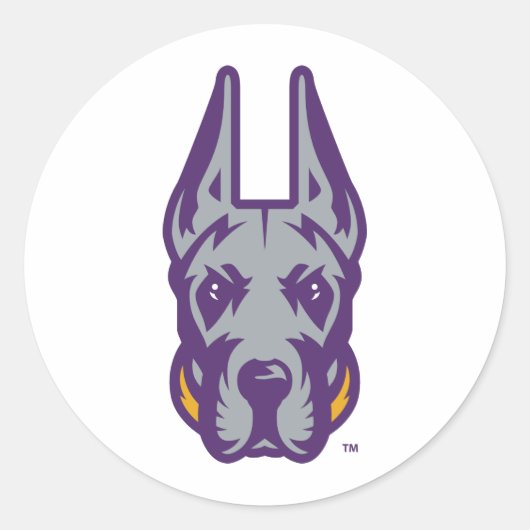 Universität Albany Great Dane Mascot Head Runder Aufkleber (Vorderseite)