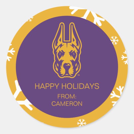 Universität Albany Great Dane Mascot Head Runder Aufkleber (Vorderseite)