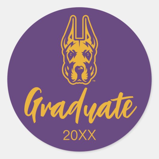 Universität Albany Great Dane Mascot Head Runder Aufkleber (Vorderseite)