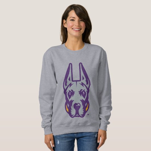 Universität Albany Great Dane Mascot Head Sweatshirt (Vorne ganz)