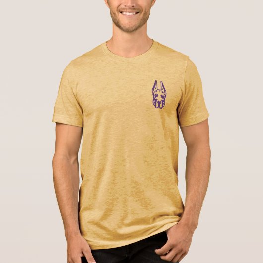 Universität Albany Great Dane Mascot Head Tri-Blend Shirt (Vorderseite)