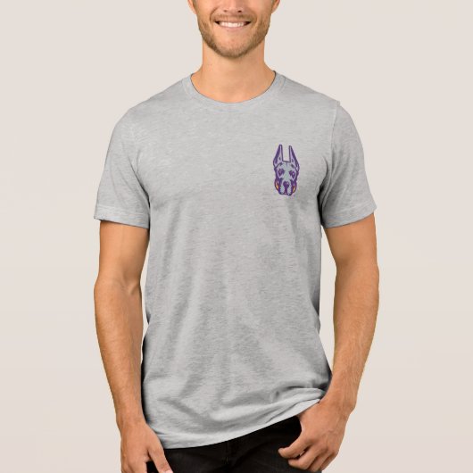 Universität Albany Great Dane Mascot Head Tri-Blend Shirt (Vorderseite)