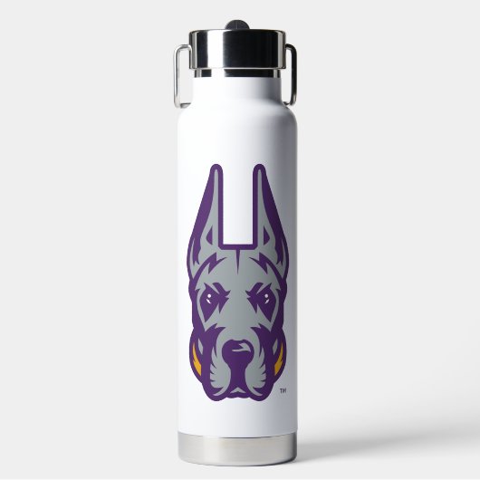 Universität Albany Great Dane Mascot Head Trinkflasche (Vorderseite)