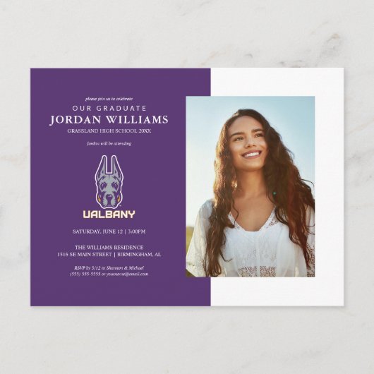 Universität Albany Great Danes Ankündigungspostkarte (Vorderseite)