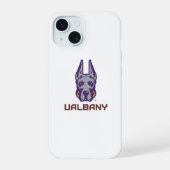 Universität Albany Great Danes iPhone 15 Hülle (Rückseite)