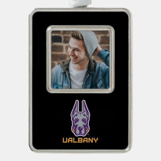 Universität Albany Great Danes Rahmen-Ornament Silber (Vorderseite)
