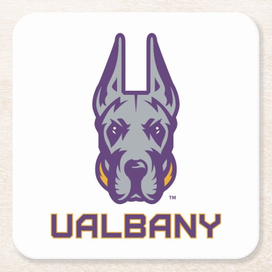 Universität Albany Great Danes Rechteckiger Pappuntersetzer (Vorderseite)