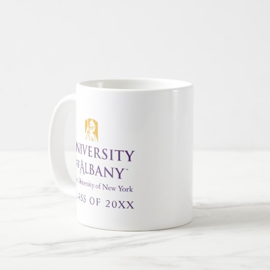 Universität Albany - Iconic-Logo Kaffeetasse (Vorderseite Links)