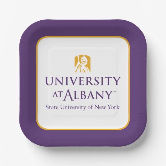 Universität Albany - Iconic-Logo Pappteller (Vorderseite)