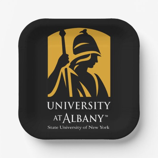 Universität Albany - Iconic-Logo Pappteller (Vorderseite)
