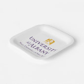 Universität Albany - Iconic-Logo Pappteller (Gewinkelt)