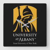 Universität Albany - Iconic-Logo Quadratische Wanduhr (Vorderseite)