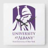 Universität Albany - Iconic-Logo Quadratische Wanduhr (Vorderseite)