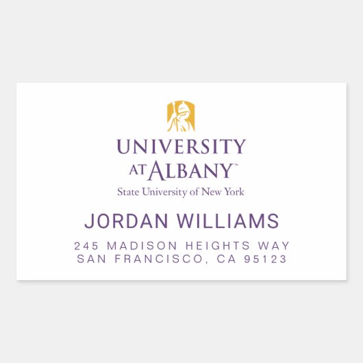 Universität Albany - Iconic-Logo Rechteckiger Aufkleber (Vorderseite)