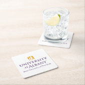 Universität Albany - Iconic-Logo Rechteckiger Pappuntersetzer (Vor Ort)