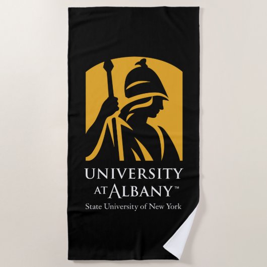 Universität Albany - Iconic-Logo Strandtuch (Vorderseite)