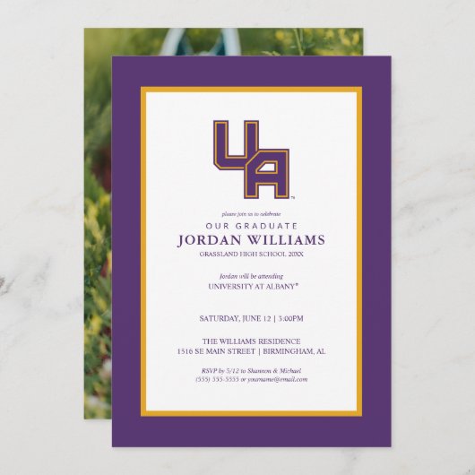 Universität Albany - Initials-Logo Ankündigung (Vorne/Hinten)