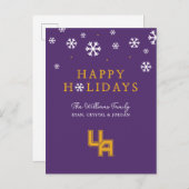 Universität Albany - Initials-Logo Feiertagspostkarte (Vorne/Hinten)