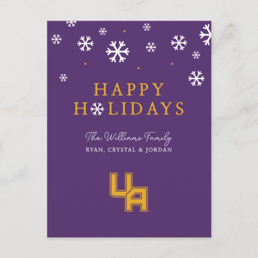 Universität Albany - Initials-Logo Feiertagspostkarte (Vorderseite)