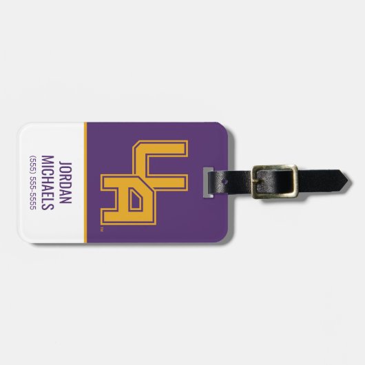 Universität Albany - Initials-Logo Gepäckanhänger (Vorderseite horizontal)